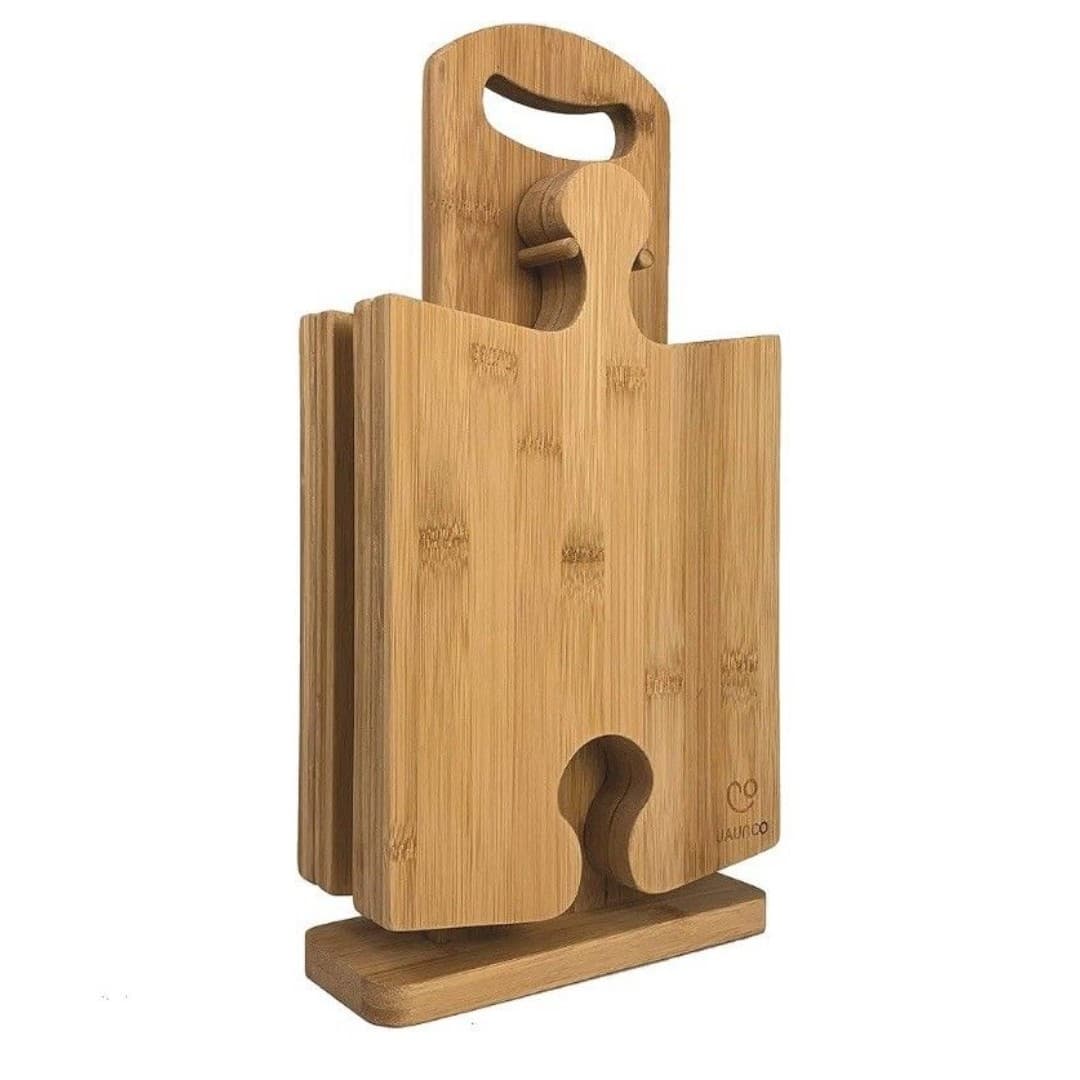 Jaunco Bamboo Puzzle Board Serving Platter Set NEW