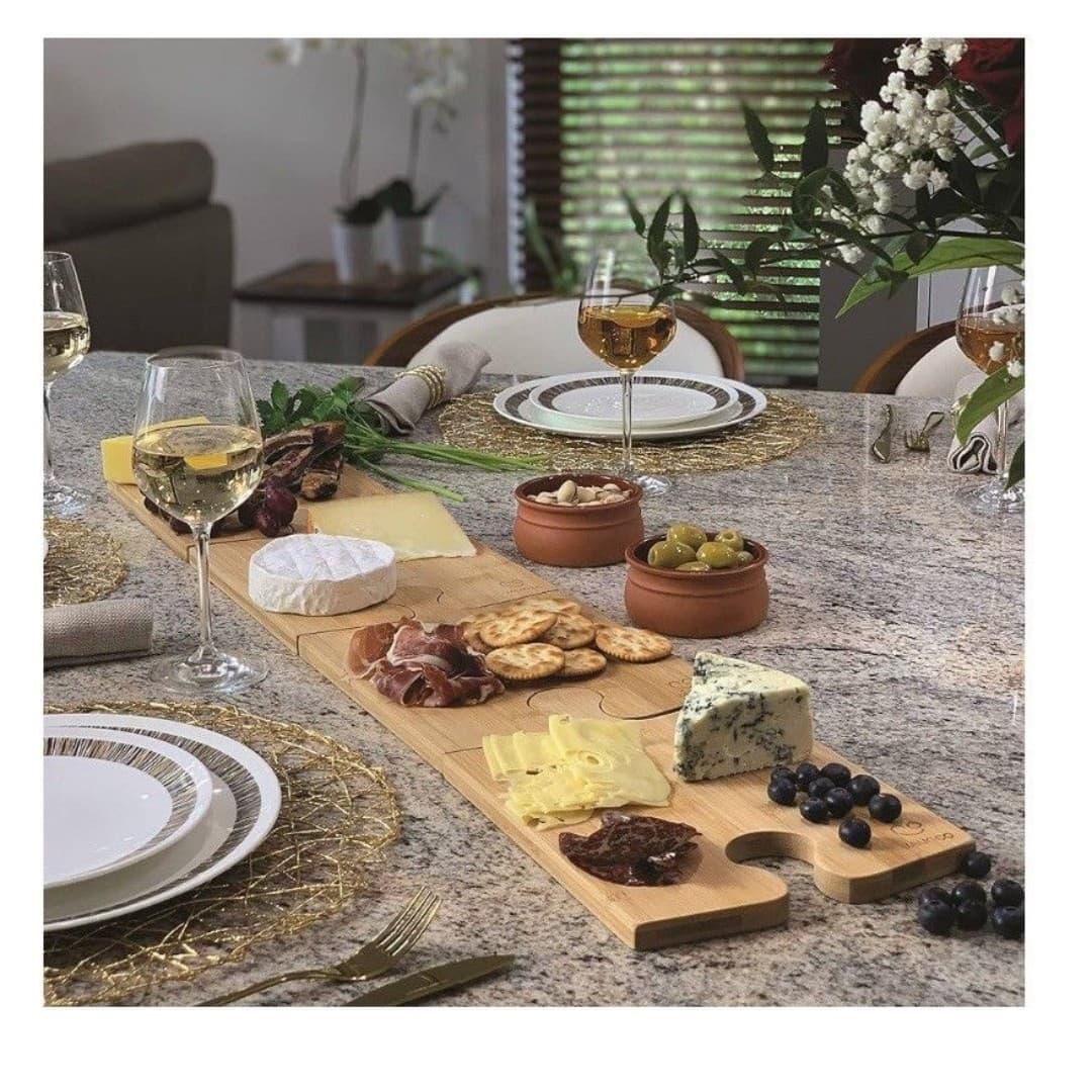 Jaunco Bamboo Puzzle Board Serving Platter Set NEW - Thumbnail 3