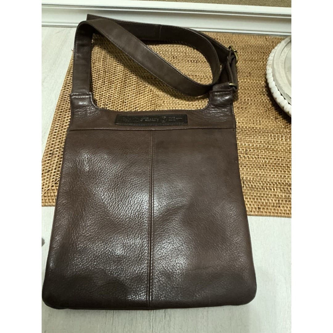 Vtg Fossil Brown Leather Crossbody Bag Purse Key #75082 American Classic - Thumbnail 10