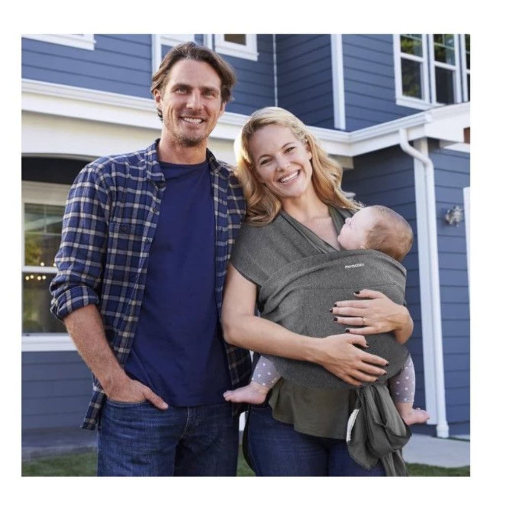 Momcozy Baby Wrap Carrier Slings Adjustable Baby Carrier Gray - Thumbnail 7