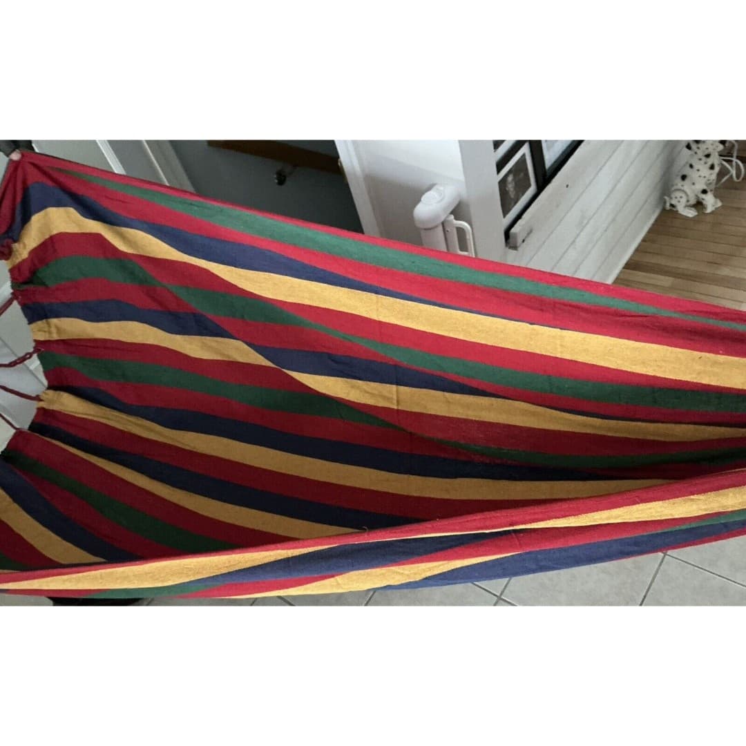 High Quality Cotton Double Hammock Swing Multi Colored - Thumbnail 2