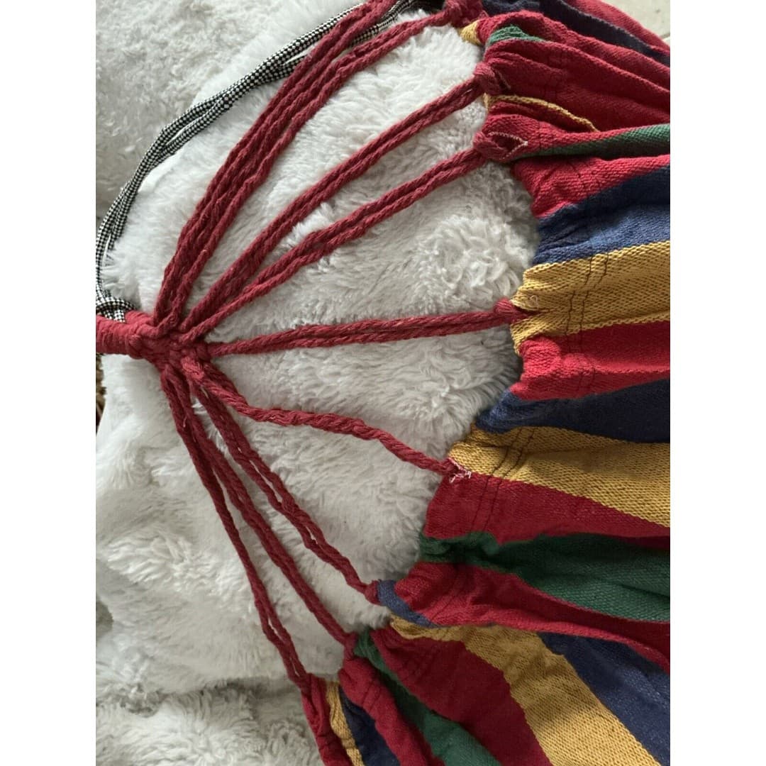 High Quality Cotton Double Hammock Swing Multi Colored - Thumbnail 8