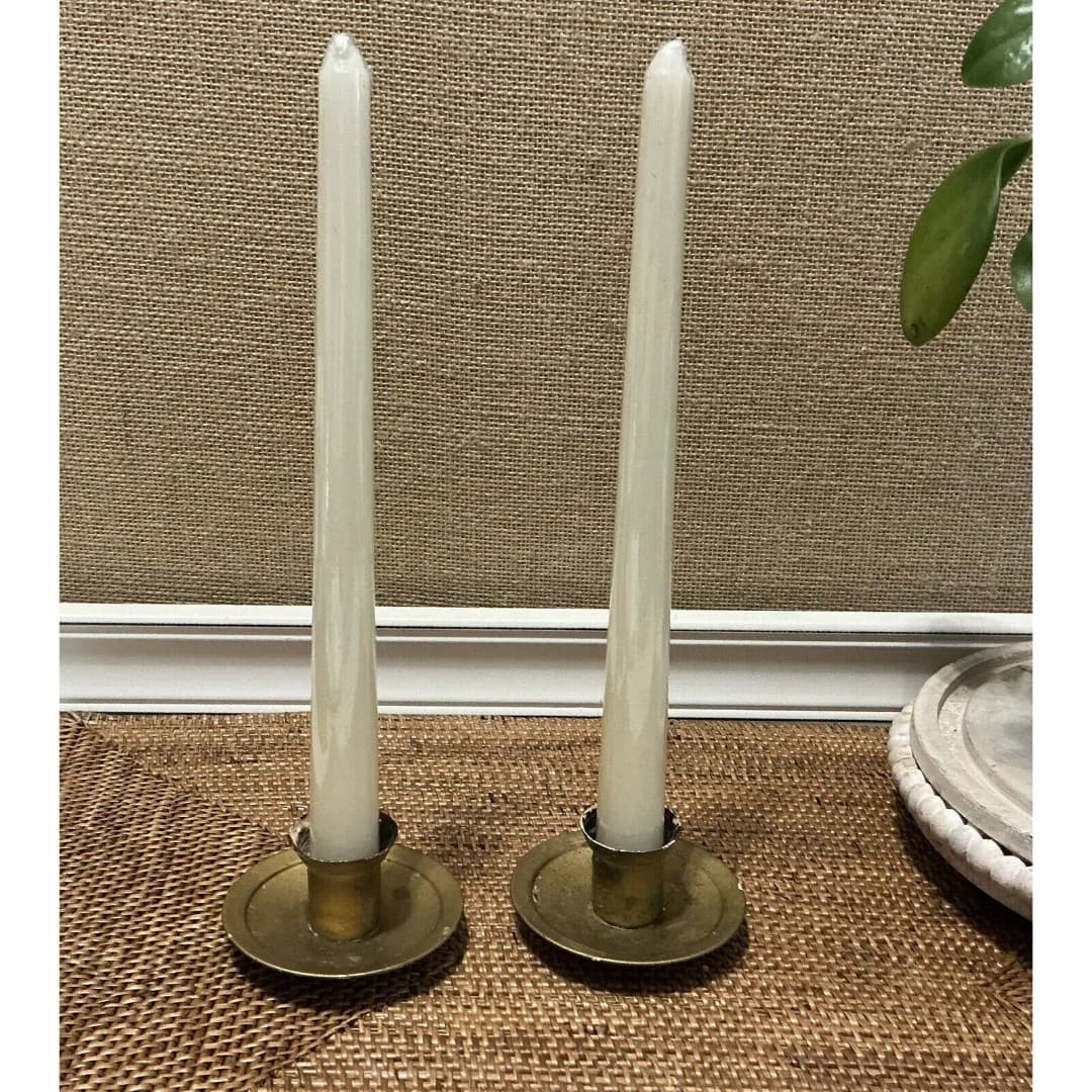 Vintage Pair Of Gold Metal Candle Holders/Stand