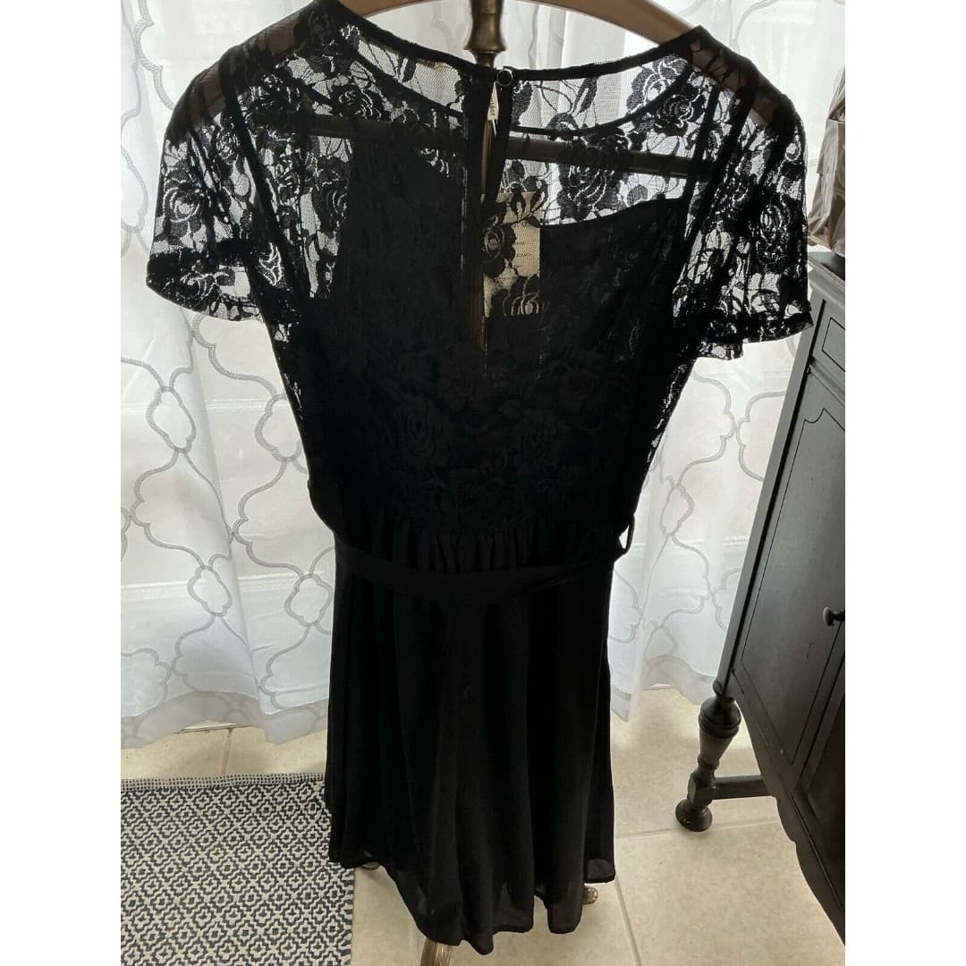 NWT Women’s Vintage Look Nemidor Love Stitch Black Lace Top Dress Sz 20 - Thumbnail 7