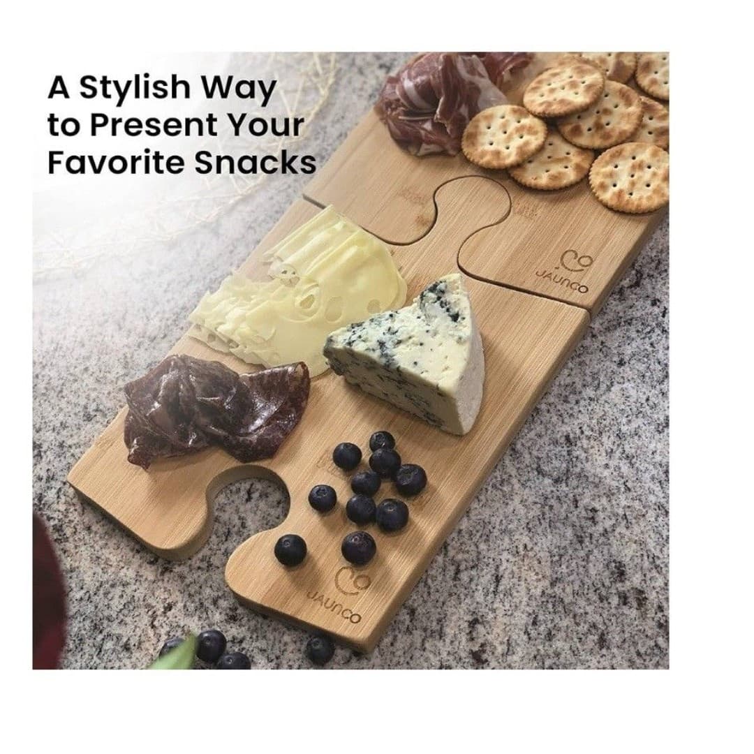 Jaunco Bamboo Puzzle Board Serving Platter Set NEW - Thumbnail 5