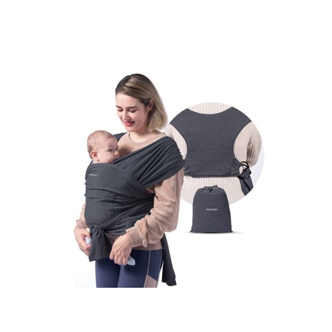 Momcozy Baby Wrap Carrier Slings Adjustable Baby Carrier Gray - Thumbnail 2