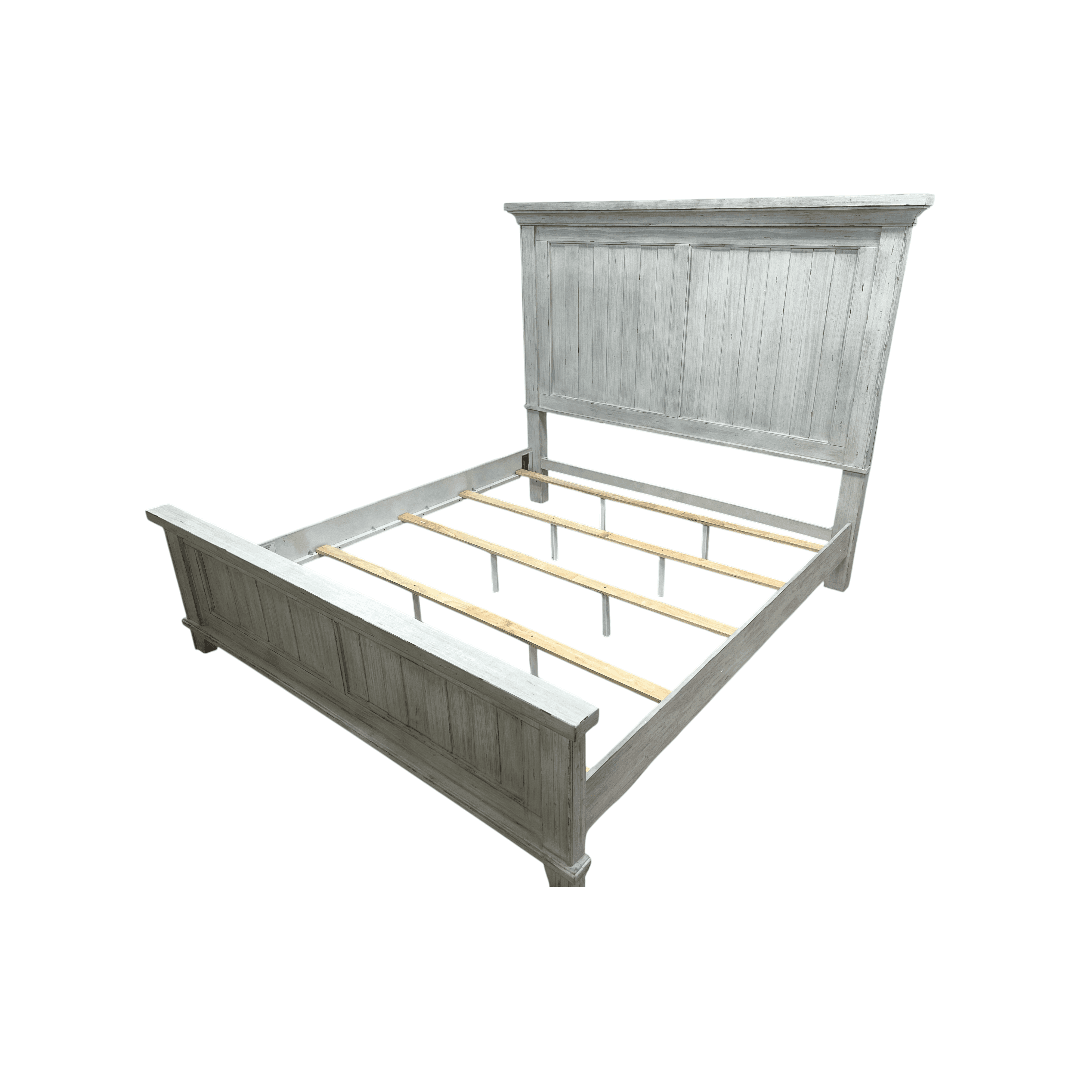 Liberty Furniture River Place Riverstone White And Tobacco King Panel Bed - Thumbnail 3