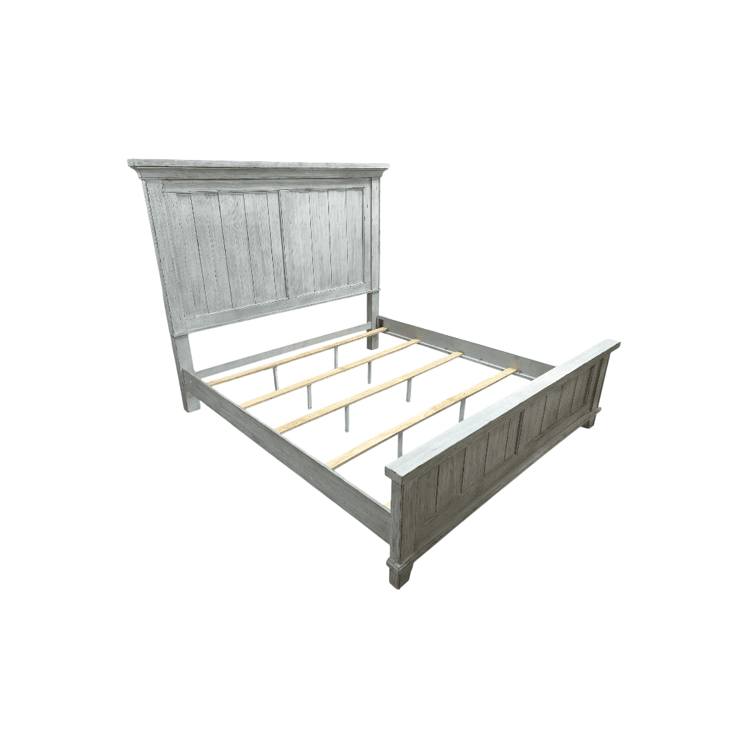 Liberty Furniture River Place Riverstone White And Tobacco King Panel Bed - Thumbnail 4