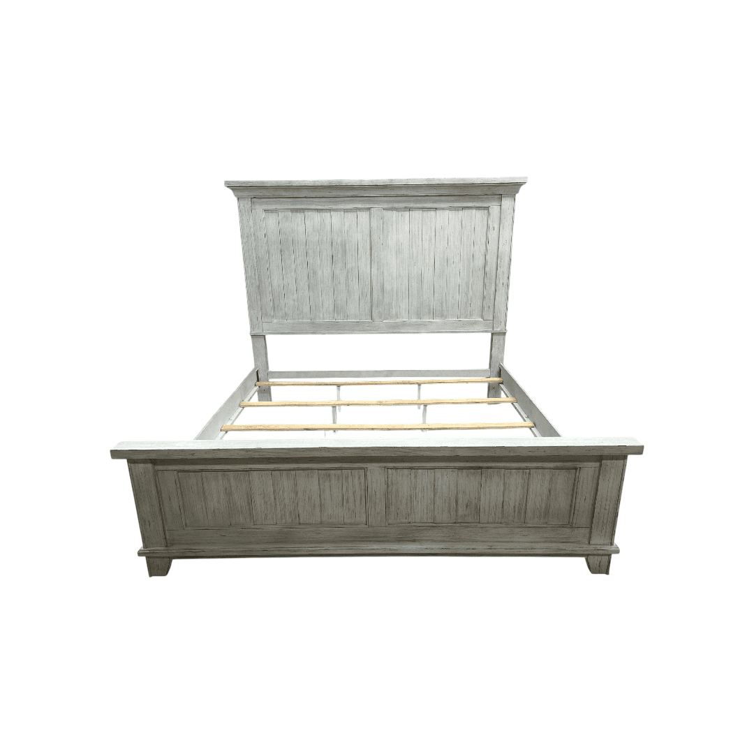 Liberty Furniture River Place Riverstone White And Tobacco King Panel Bed - Thumbnail 2