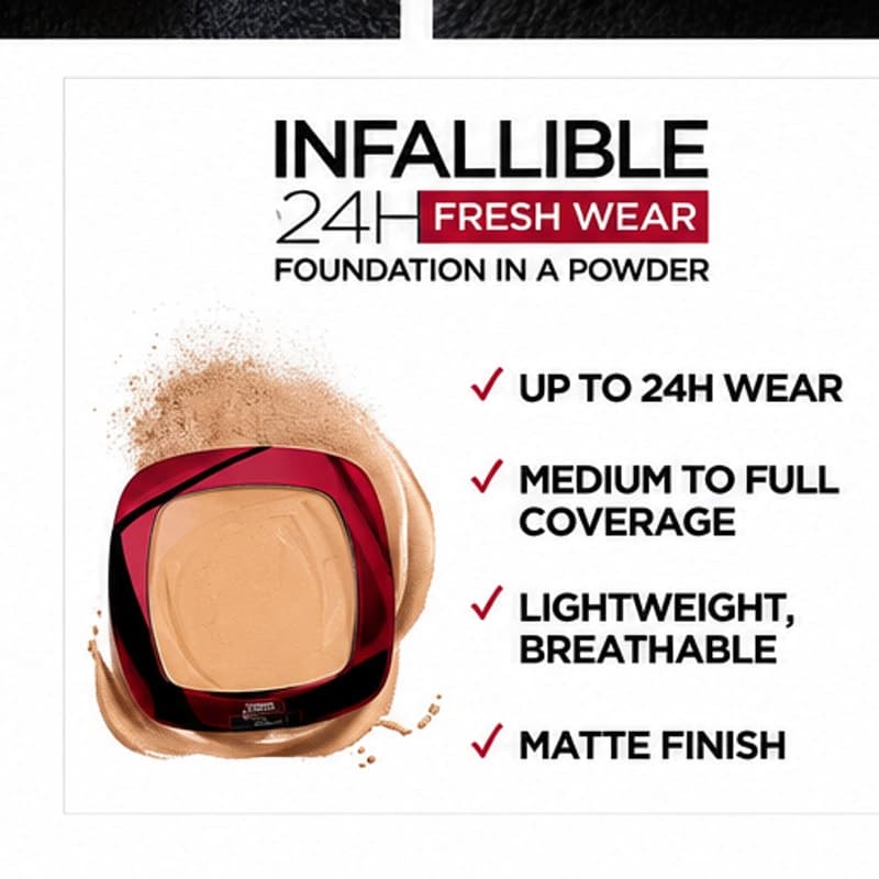 L’Oreal Infallible 24H Fresh Wear Powder Foundation 250 Radiant Sand - Thumbnail 2