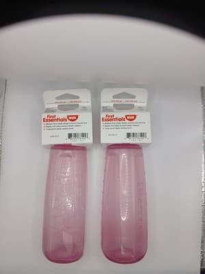 First Essentials Nuk pink latex baby bottle New 2 Pack. Vented Nipple. - Thumbnail 2