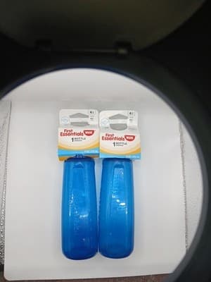 First Essentials Nuk blue latex baby bottle New 2 Pack