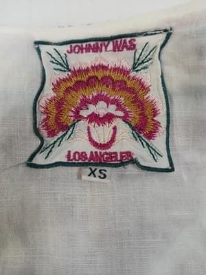 Johnny Was Velsia Embroidered Linen Bolero Jacket White Boho XS - Thumbnail 3