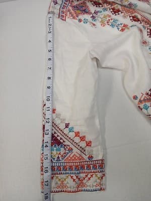 Johnny Was Velsia Embroidered Linen Bolero Jacket White Boho XS - Thumbnail 6