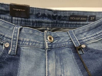 Grace in LA Retro 70's Flare Mid Rise Three Tone Penny Lane Jeans Boho Chic 27 - Thumbnail 7