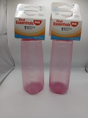 First Essentials Nuk pink latex baby bottle New 2 Pack. Vented Nipple. - Thumbnail 3