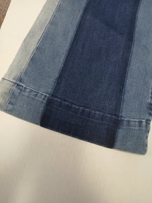 Grace in LA Retro 70's Flare Mid Rise Three Tone Penny Lane Jeans Boho Chic 27 - Thumbnail 6
