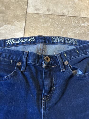 MADEWELL Blue Denim Stretch Ankle Jeans Pants sz 25 X 32 EUC!! - Thumbnail 3