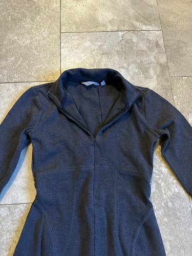 Athleta Cassidy Charcoal Gray Long Sleeve Scuba 1/2 Zip Ponte Knit Dress XXS - Thumbnail 5