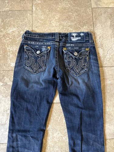 MEK Oaxaca Denim Distressed Low Rise Cigarette Skinny Leg Jeans 26X34 - Thumbnail 3