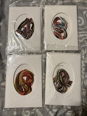 4 Piece Lot NMI Counted Cross Stitch A Card Christmas 4” X 5” Aida 18 Count - Thumbnail 2