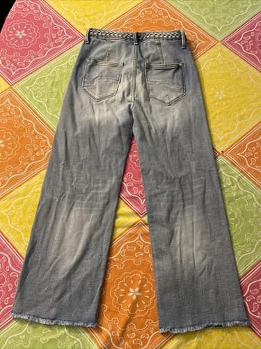 Free People Driftwood Charlee Braided Waist Cropped Jeans Size 25 Inseam 24.5” - Thumbnail 3