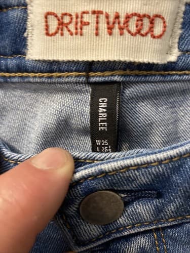 Free People Driftwood Charlee Braided Waist Cropped Jeans Size 25 Inseam 24.5” - Thumbnail 4