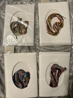 4 Piece Lot NMI Counted Cross Stitch A Card Christmas 4” X 5” Aida 18 Count - Thumbnail 2