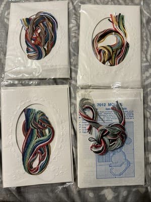 4 Piece Lot NMI Counted Cross Stitch A Card Christmas 4” X 5” Aida 18 Count - Thumbnail 2