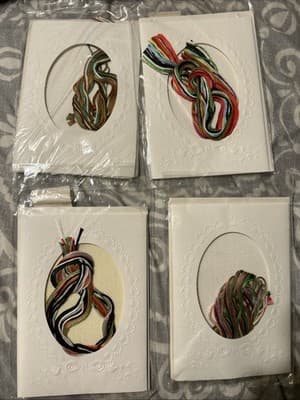 4 Piece Lot NMI Counted Cross Stitch A Card Christmas 4” X 5” Aida 18 Count - Thumbnail 2