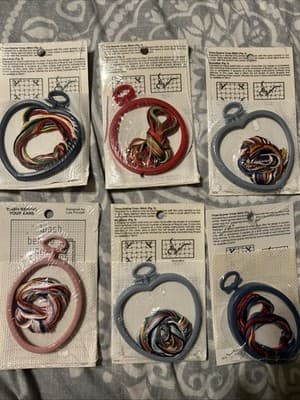 New Berlin Counted Cross Stitch Kit Lot Of 6 Ornament Frame 18 Count - Thumbnail 2