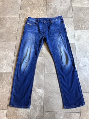Mens Diesel WAYKEE RF006 Stretch Straight Blue Jeans W32 L30 Buttonfly - Thumbnail 2