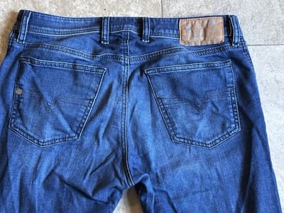 Mens Diesel WAYKEE RF006 Stretch Straight Blue Jeans W32 L30 Buttonfly - Thumbnail 8