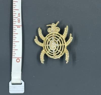 Vintage Mamselle Signed Bug Gold Tone Brooch Pin
