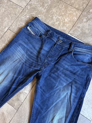 Mens Diesel WAYKEE RF006 Stretch Straight Blue Jeans W32 L30 Buttonfly - Thumbnail 3