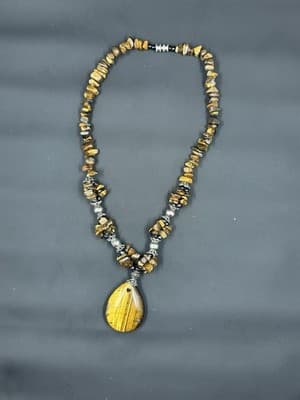 Chunky Amber Jewelry Beaded Beautiful 16”Necklace