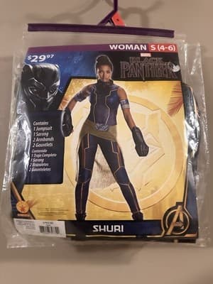 Black Panter Shuri Costume Girls 7 Pcs New Small 4-6