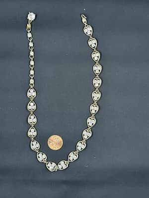 Beautiful! Vintage Signed BOGOFF GOLD, Rhinestone Choker, Necklace, Jewelry - Thumbnail 5