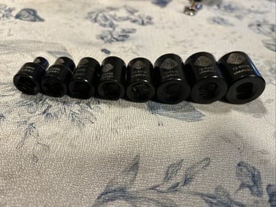 Stanley Black Chrome 8 Piece Set Socket Standard SAE 3/8” Drive (P) - Thumbnail 2
