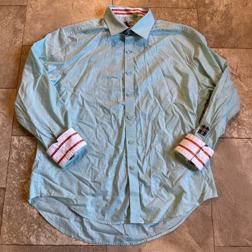 Robert Graham X Aqua Button Up Flip Cuff Long Sleeve Dress Shirt Men’s XXL