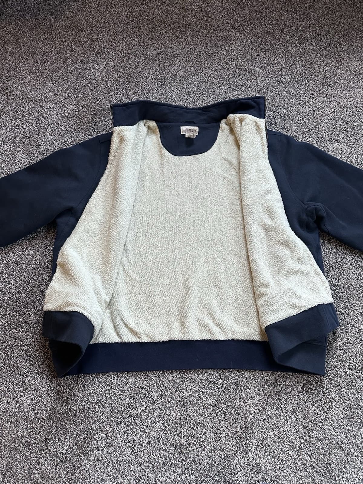 LL Bean Katahdin Iron Works Sherpa Lined Full Zip Sweatshirt Heavy XXL Reg - Thumbnail 4