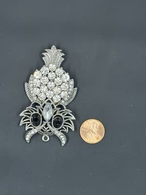 Retro Owl Necklace Large Pendant EXCELLENT Unsigned, No Chain, Pendant Only - Thumbnail 2