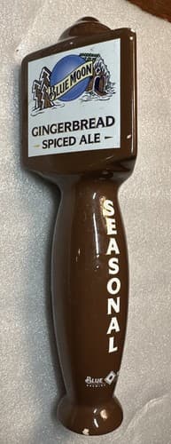 Blue Moon Gingerbread Spiced Ale Beer Tap Handle 10” Tall Excellent Condition - Thumbnail 2