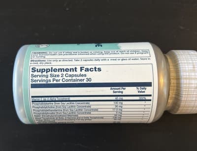 Solaray Phosphatidylserine Plus Ginko Biloba Extract Brain 60 Caps Exp 04/2028 - Thumbnail 2