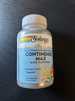 Solaray Continence Max with Flowtrol 90 VegCap exp. 07/27 free Ship
