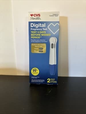 3 x CVS Health Digital Pregnancy Test 2 Test Sticks Each Clearblue Digital. NEW! - Thumbnail 3
