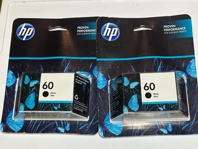 Genuine - HP 60 Black Ink Cartridge Cc643wn - FEB 24 - New Sealed - Deskjet