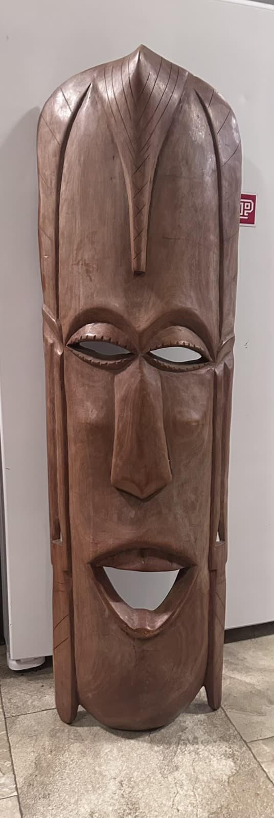 38” Wooden Mask Made In Kenya Hand Carved Art Home Decor - Thumbnail 6