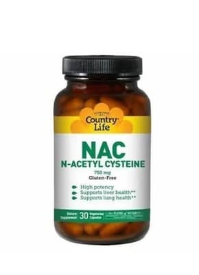 NAC (N-Acetyl Cysteine) 750 MG 30 Caps By Country Life