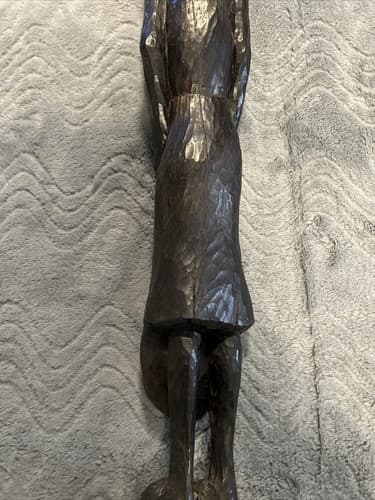 African Tribal Woman Statue Nude Ebony Wood Carved Fertility Heavy - Thumbnail 6